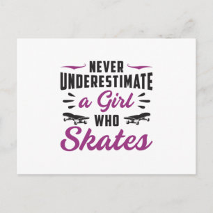 Postal Chica de patinaje Chicas Patinaje sobre patinaje s
