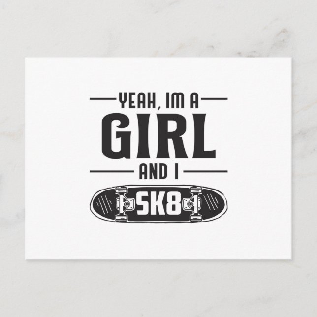 Postal Chica de patinaje Chicas Patinaje sobre patinaje s (Anverso)