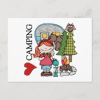 Chica de pelo rojo me encanta el camping