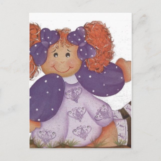 Postal Chica de pelo rojo muñeca rellena (Anverso)