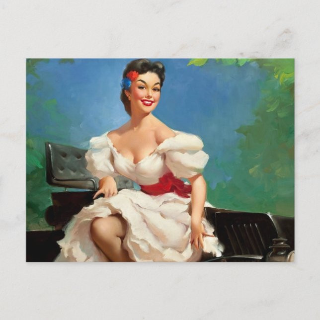 Postal Chica de Pin-Up de México (Anverso)
