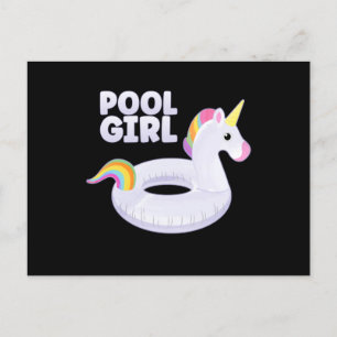 Postal Chica de Piscina Unicornio Flotador Fiesta Vacacio