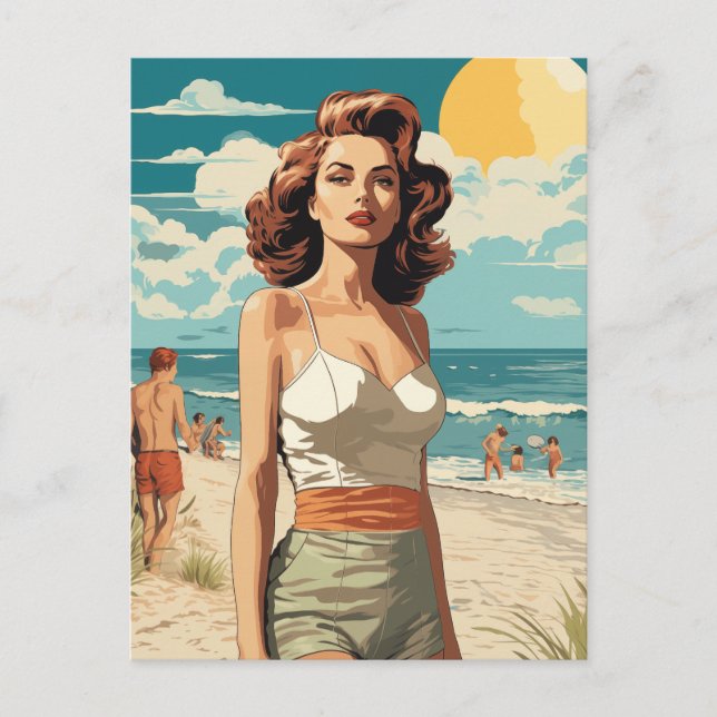 Postal chica de playa de 1950 (Anverso)