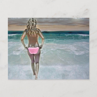 Postal Chica de playa de México