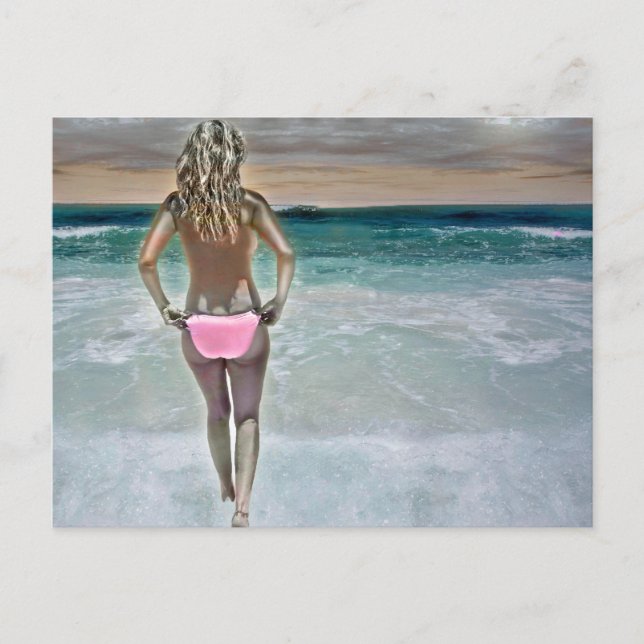 Postal Chica de playa de México (Anverso)