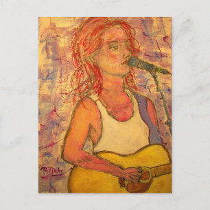 Postal Chica de postcard de Música Amor Paz acústica