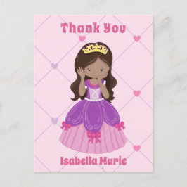 Postal Chica de princesa hispana, Personalizado rosado, g