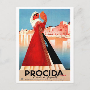 Postal Chica de Procida, Nápoles, Italia