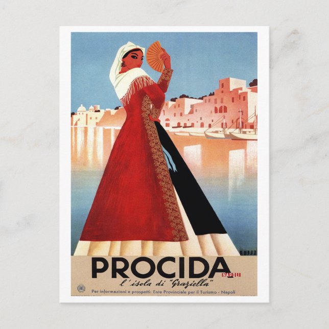 Postal Chica de Procida, Nápoles, Italia (Anverso)