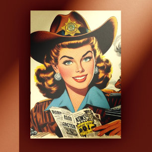 Postal Chica de pulpa de país de vintage