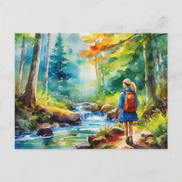 Postal Chica de senderismo