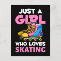 Chica de Skater en línea Retro Inline Skates Lover