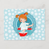 Chica de spa Redhead Bubbles Turquoise Red White