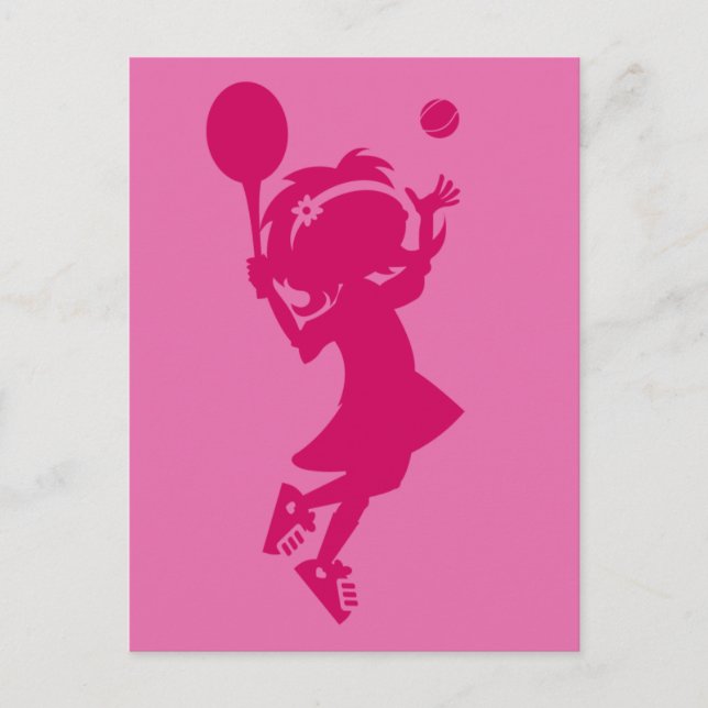 Postal Chica de tenis Silhouette Postcard (Anverso)