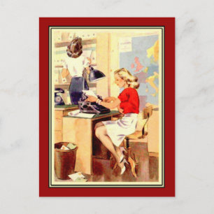 Postal Chica de trabajo