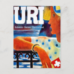 Postal Chica de Uri, suiza. Viaje de cosecha