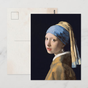 Postal Chica de Vermeer con un pendiente de perla Arte fi