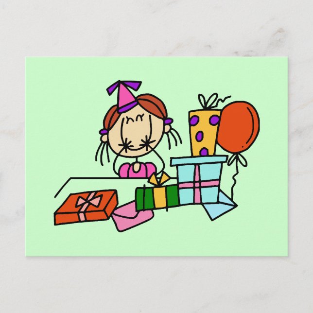Postal Chica del cabello rojo con camisetas de regalo de  (Anverso)