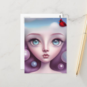 Postal Chica del Cardenal Opal Eyes