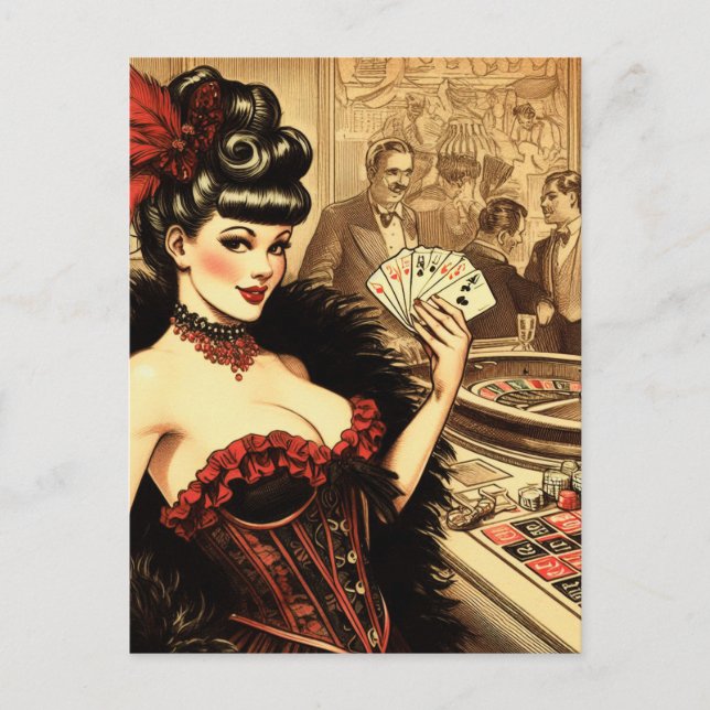 Postal Chica del Casino de Vintage (Anverso)