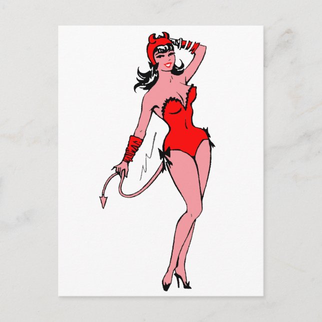 Postal Chica del diablo (Anverso)