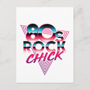 Postal Chica del Rock de los 80 Amante de la Música de 19