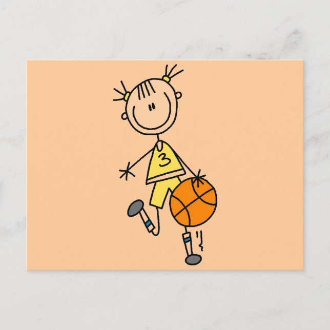 Postal Chica Discotecas y regalos de baloncesto (Anverso)