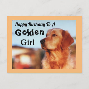 Postal Chica Dorada Feliz Cumpleaños Perro Retriever Dora