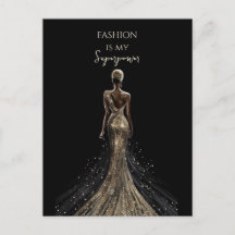 Chica dorado purpurina vestido negro fondo