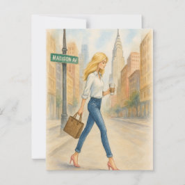 Postal Chica elegante en Madison Ave en NYC