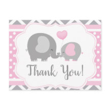 Chica Elephant Baby Shower Gracias Postcard