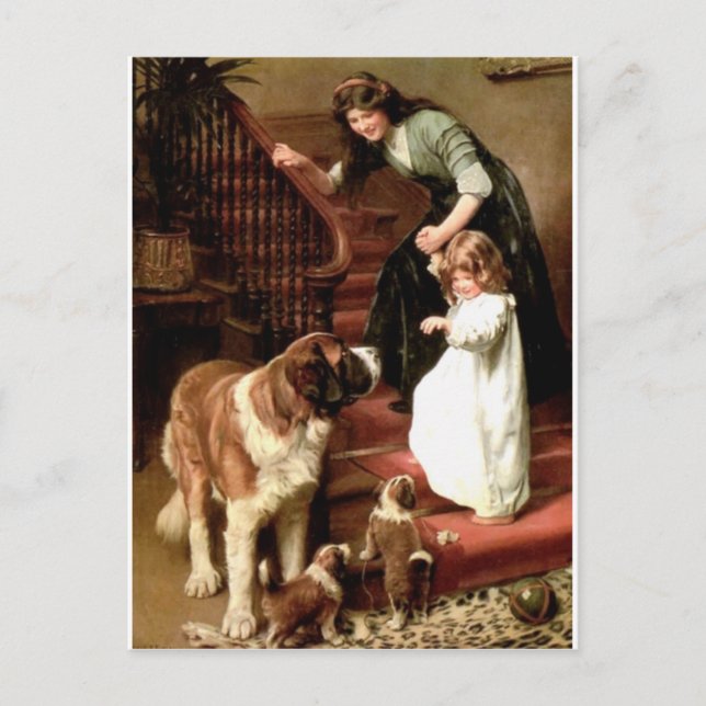 Postal chica Elsley de la madre del perro de perritos de (Anverso)