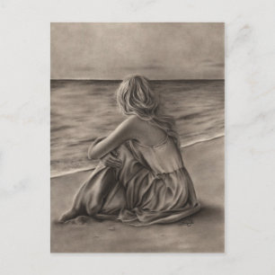 Postal Chica en Beach Postcard