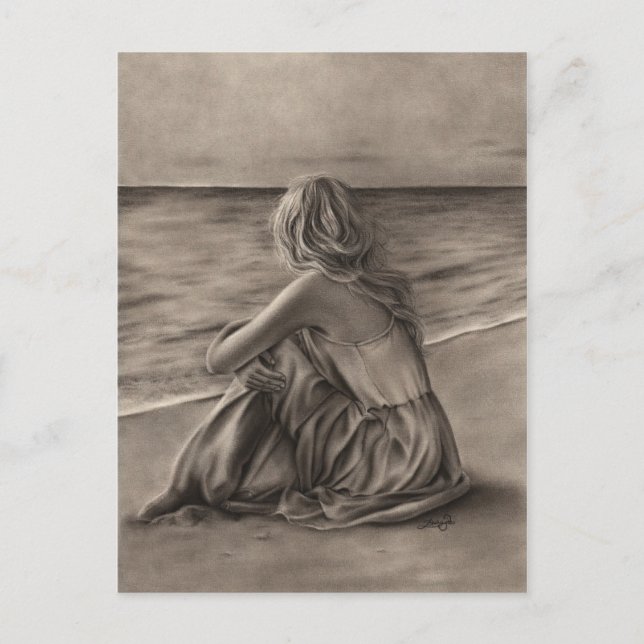 Postal Chica en Beach Postcard (Anverso)