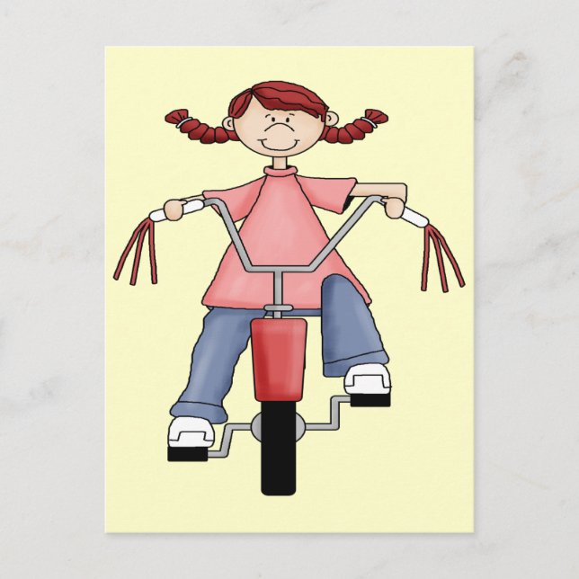 Postal Chica En Bicicleta (Anverso)