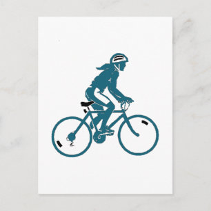 Postal Chica en bicicleta