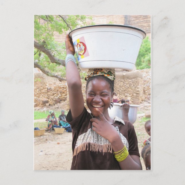 Postal Chica en el mercado de Dogon Country, Mali (Anverso)