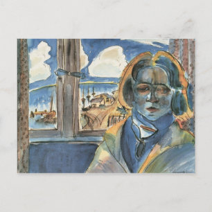 Postal Chica en la ventana (Sonia) por Walter Gramatte