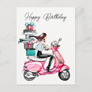 Postal Chica en scooter 