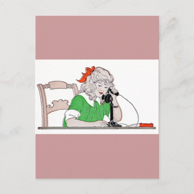 Postal Chica en teléfono de época (Anverso)