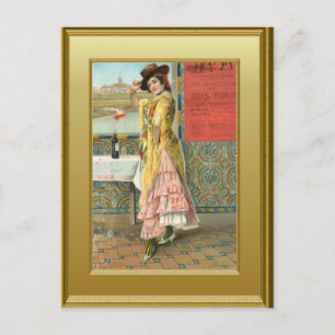 Postal Chica en una discoteca