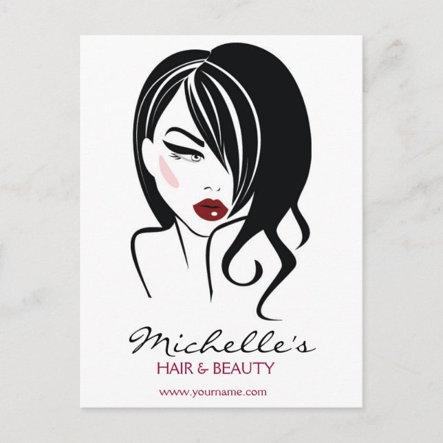 Postal Chica encantador con el pelo ondulado Icono de maq (Anverso)