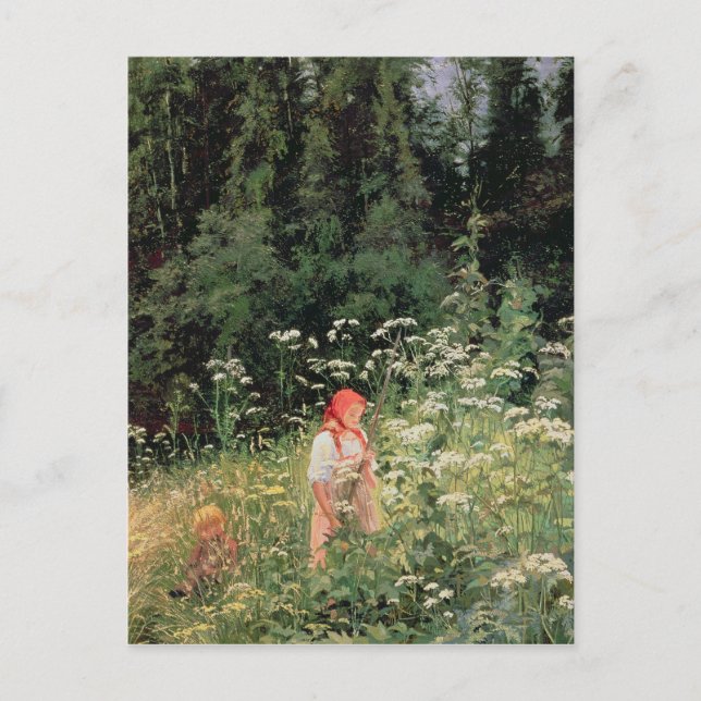 Postal Chica entre las flores silvestres, 1880 (Anverso)