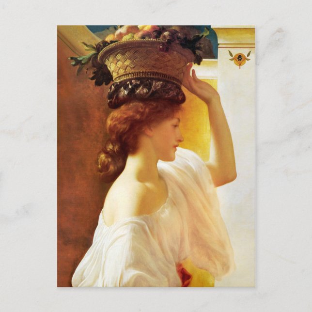 Postal Chica Frederic Leighton con cesta de fruta CC0953 (Anverso)