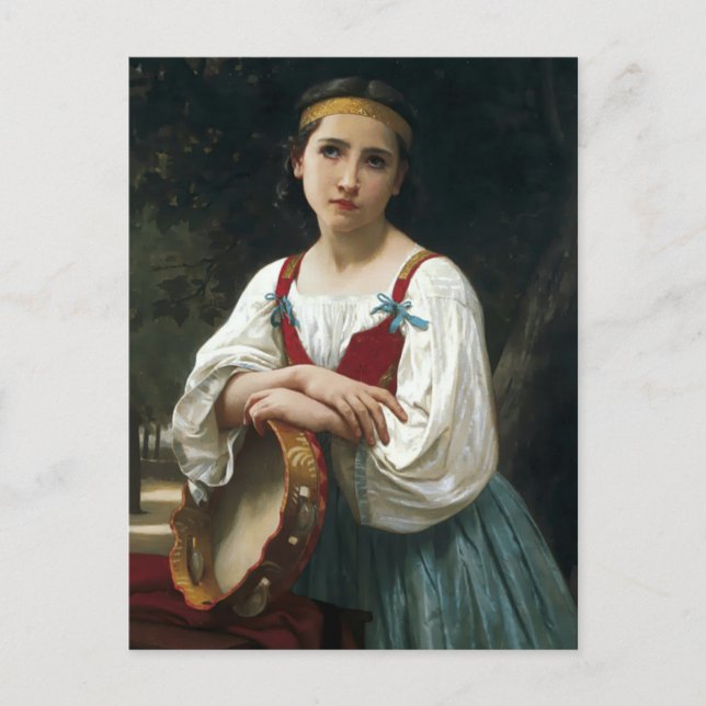 Postal Chica gitano con brío de Bouguereau (Anverso)