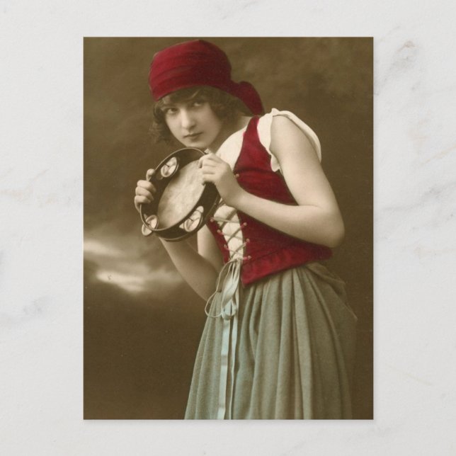 Postal Chica gitano vintage (Anverso)