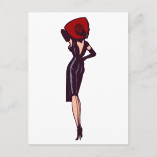 Postal Chica Glamurosa Vintage Preciosa Retró Pinup