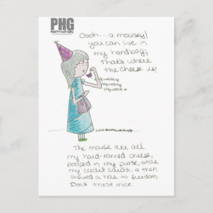 Postal Chica Gorra fiesta—Mousey