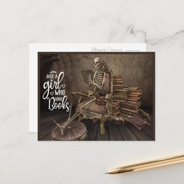 Postal Chica Gusano Esqueleto (Anverso/Reverso In Situ)