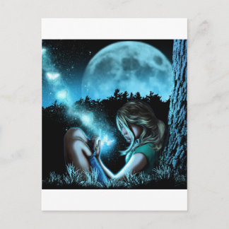 Postal Chica haciendo mariposas